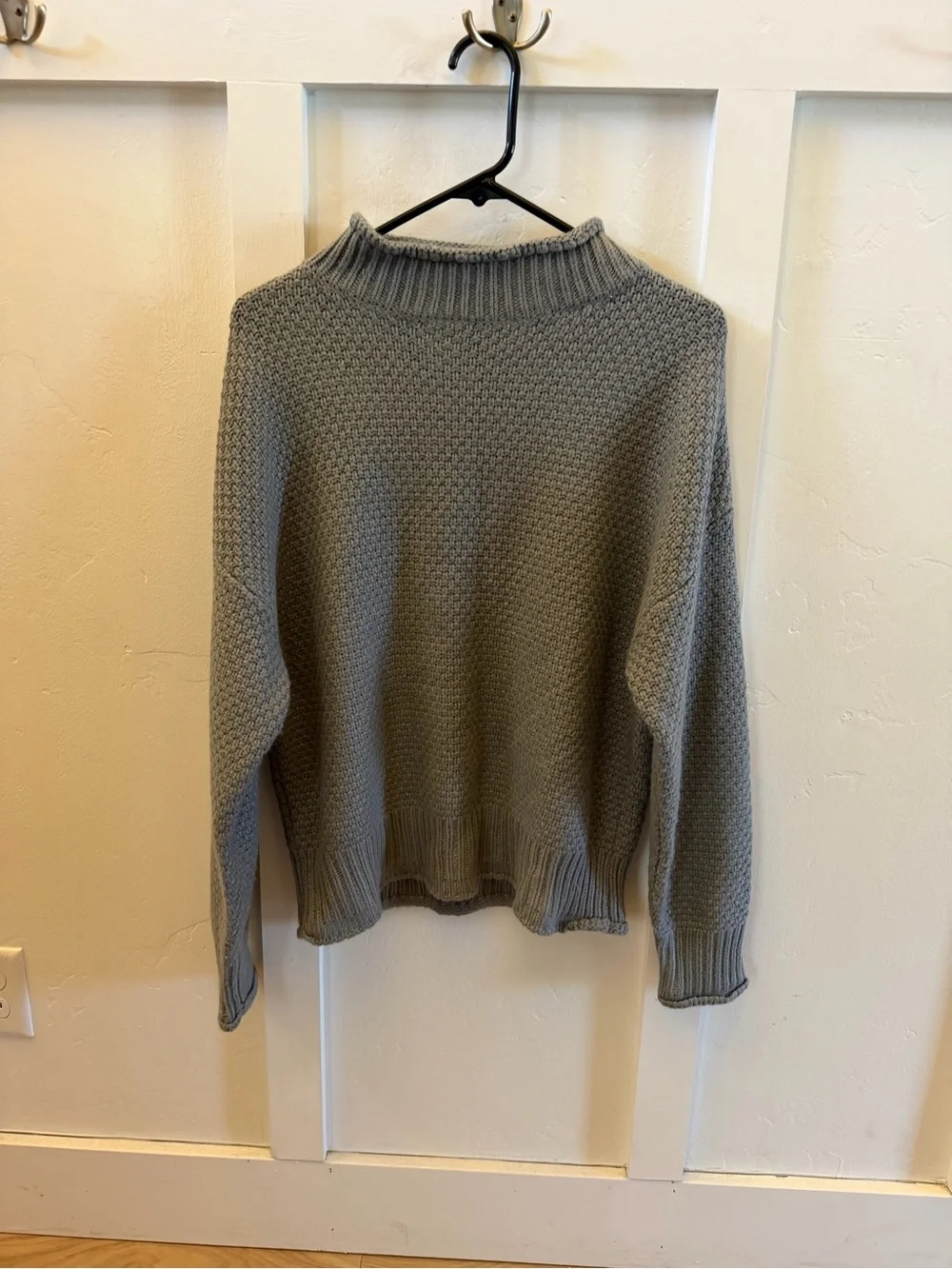 Soft Knit Cowl Sweater in Gray